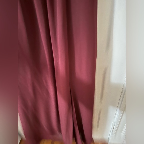 Wine Bridesmaid Dress with Embellished Straps - Picture 4 of 7